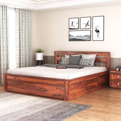 SONA ART & CRAFTS Solid Wood King Box Bed, 187.96 cm x 205.74 cm (6.17 ft x 6.75 ft)