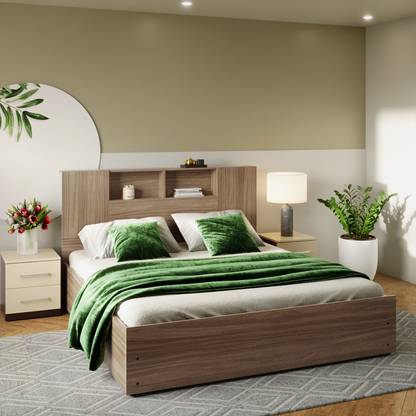 Godrej Interio Elys Engineered Wood Queen Drawer Bed