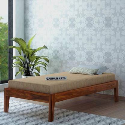 Ganpati Arts Sheesham Wood Bed/Wooden Single Cot For Home/Without Storage Single Bed For Home Solid Wood Single Bed