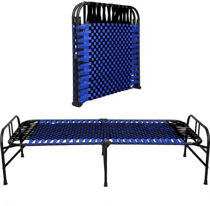 Southwhales Foldable Bed Portable Single Folding Bed Niwar Charpai Khatiya Bed for Sleeping Metal Single Bed