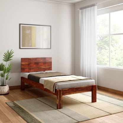 Vintej Home Sheesham ( Rosewood ) Jodhpur Furniture Solid Wood Single Bed