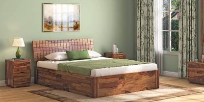 Wood Cluster Valencia Solid Wood Queen Box Bed, 208 cm x 160 cm (6.82 ft x 5.25 ft)