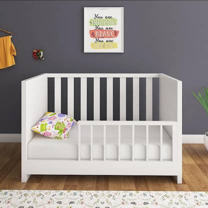 Malinaa Funky Little Darlings Cot Bed Solid Wood Single Bed, 76 cm x 76 cm (2.49 ft x 2.49 ft)