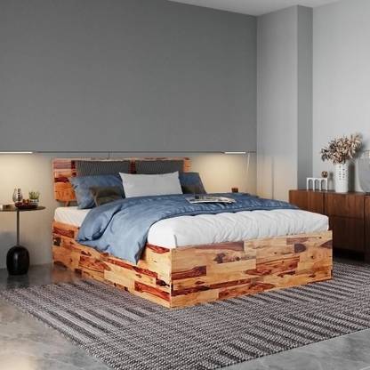 Wakefit Auriga Solid Wood Queen Box Bed