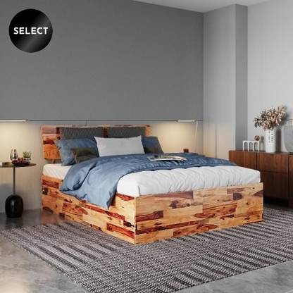 Wakefit Auriga Solid Wood Queen Box Bed