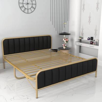 HoneyTouch Boston Double Bed |No Assembly Required| (Without Mattress Double) Metal Double Bed, 200 cm x 121 cm (6.56 ft x 3.97 ft)