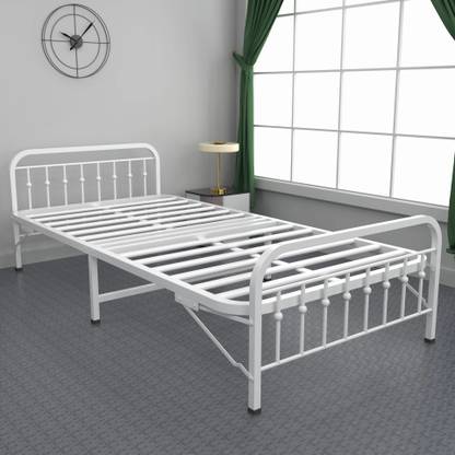HoneyTouch Folding Bed Single without Mattress | No Assembly Required | (3ft x 6ft) Metal Single Bed
