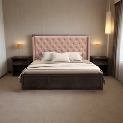 DriftingWood Maya Queen Size Bed with Storage | Wooden Double Bed Cot Bed with Box Storage Solid Wood Queen Box Bed
