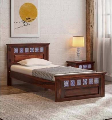 PANDITWOODENART Solid Wood Single Bed