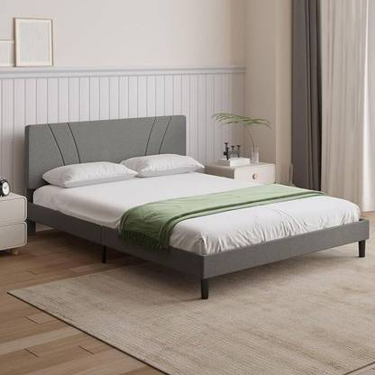 NAPTHRONE Fabric Upholstered King Size Bed With Headboard For Bedroom/ Kids Room/ Hotel || Engineered Wood King Bed