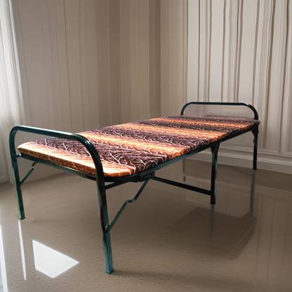 Furniyam Folding Bed Single 3 x 6 ft Brown Metal Single Bed