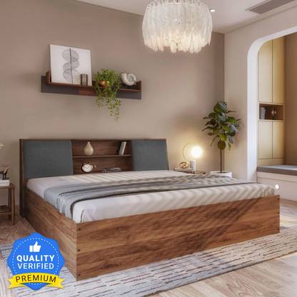 Wakefit Orion Upholstered Engineered Wood Queen Box Bed