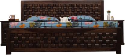 rf royal finish Nivora King Size(72"x78") Without Storage,12-Month Warranty,Single Bedside Solid Wood King Bed