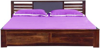 Vintej Home Horizon Box Sheesham Jodhpur Furniture Solid Wood Queen Bed