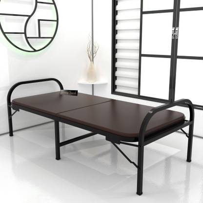 HoneyTouch Atlas Folding Bed Single with Mattress | No Assembly Required | (2.5ft x 6ft) Metal Single Bed