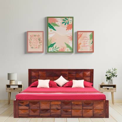 Meera Handicraft Pure Sheesham Solid Wood Bed (Finish Color -Brown ,King Size ) Solid Wood King Bed