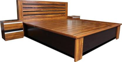 Hemu farnichar Engineered Wood Double Box Bed