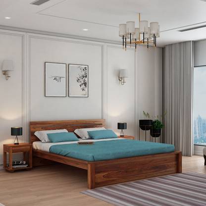 WOODENJOY Sheesham Wood King Bed/Wooden Cot/Wooden Bed Without Storage Bed For Bedroom Solid Wood King Bed