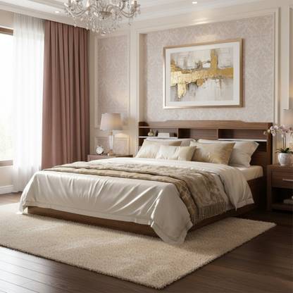 NEUDOT TATUM Queen Engineered Wood Queen Box Bed, 217 cm x 160 cm (7.12 ft x 5.25 ft)