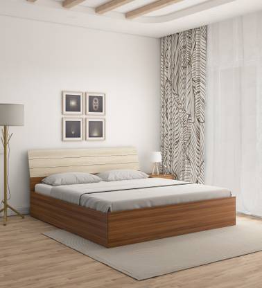 A GLOBIA CREATIONS Stanley Engineered Wood King Box Bed, 215.5 cm x 186.4 cm (7.07 ft x 6.12 ft)