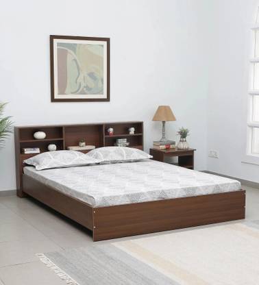 Mintwud From Pepperfry Seto Wooden Queen Bed/Wooden Cot/Bed Without Storage For Home Engineered Wood Queen Bed