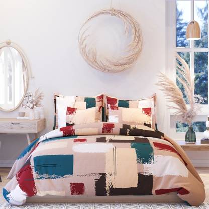 SWAYAM Cotton Silk Blend Double King Sized Bedding Set