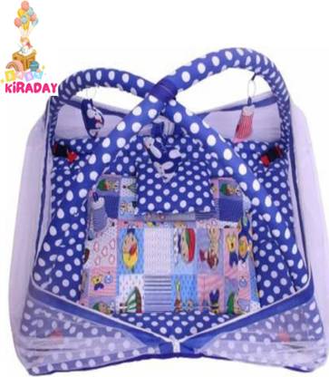 Atirikt Polyester Infants Washable Baby Kick and Play Gym with Mosquito Net and Baby Bedding Set Mosquito Net