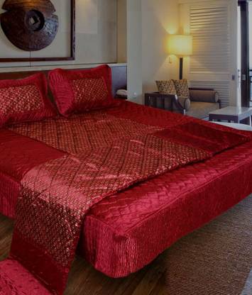 PRISHAA Satin Queen Sized Bedding Set