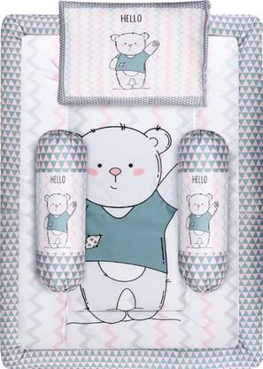LOREM Grey 3 Pillows & Rectangle shape Teddy Bear Character Baby Bed 0-1 Year BB106 Baby bedding set Teddy Bear
