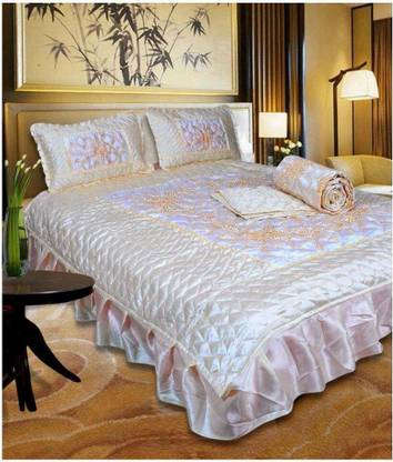 PRISHAA Satin Queen Sized Bedding Set