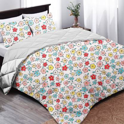 KWALITY DREAMS Polyester, Cotton King Sized Bedding Set