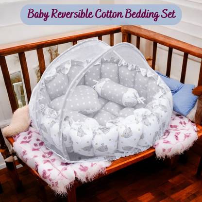 VoiDrop Cotton Baby Bed Sized Bedding Set
