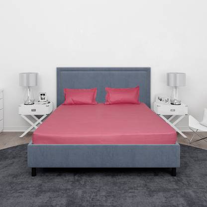 Black Gold Cotton, Satin Double Flat 220 TC Solid Bedsheet