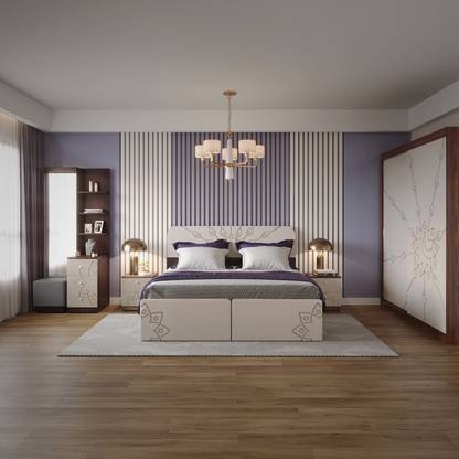 Godrej Interio Engineered Wood Bed + Dressing Table
