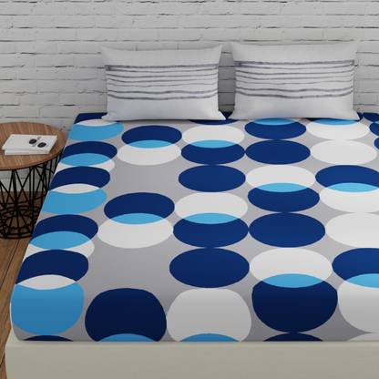 Huesland Cotton Double Flat 144 TC Geometric Bedsheet