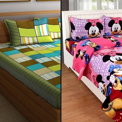 Decent Home 144 TC Polycotton Double Cartoon Flat Bedsheet