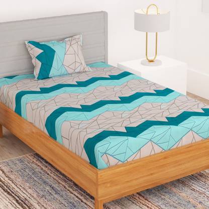 Bedspun Polyester Single Flat 180 TC Printed Bedsheet