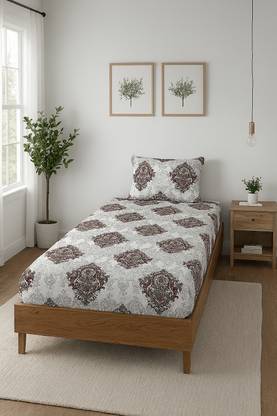 SCHp 320 TC Cotton Single Printed Flat Bedsheet
