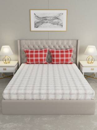 Raymond Home Cotton Double Flat 144 TC Geometric Bedsheet