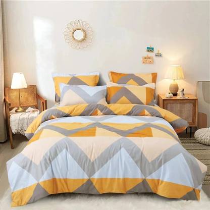 CLOVIS KRAFTS Microfiber King Fitted (Elastic) 240 TC Geometric Bedsheet