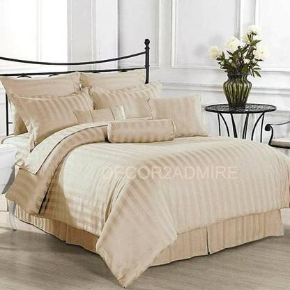 Zurich Satin King Flat 280 TC Striped Bedsheet
