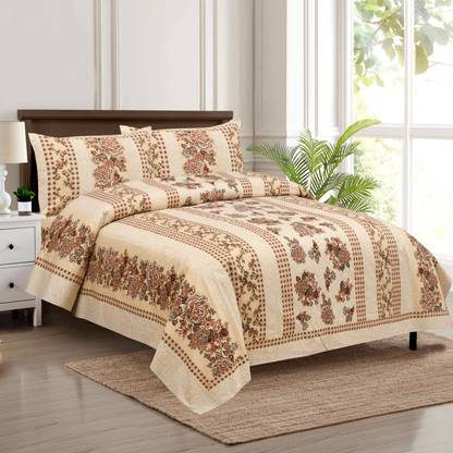 SPANGLE Cotton King Flat 280 TC Printed Bedsheet