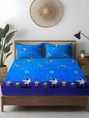 Weave & Décor Microfiber Double Flat 300 TC Cartoon Bedsheet