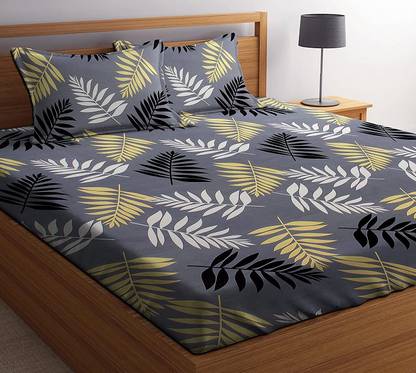 DBRUNO 144 TC Microfiber Single Floral Flat Bedsheet