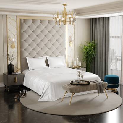 stoa paris Polyester King Flat 300 TC Solid Bedsheet