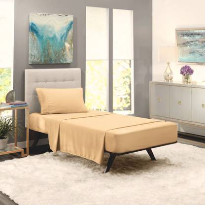 BEVI 300 TC माइक्रोफ़ाइबर सिंगल सॉलिड बेडशीट