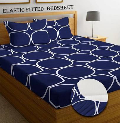 Goodrik Microfiber Double Fitted (Elastic) 210 TC Floral Bedsheet