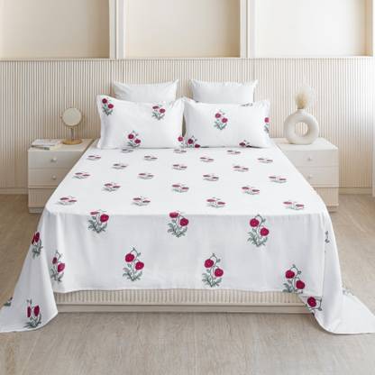 HOMEMONDE Cotton Single Flat 210 TC Printed Bedsheet