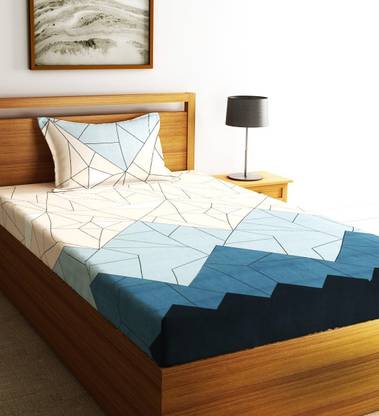 Fashion String Microfiber Single Flat 144 TC Printed Bedsheet