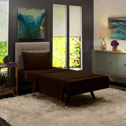 BEVI Microfiber Single Fitted (Elastic) 300 TC Solid Bedsheet
